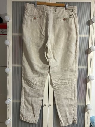 Pantalones Lino Hombre Mango