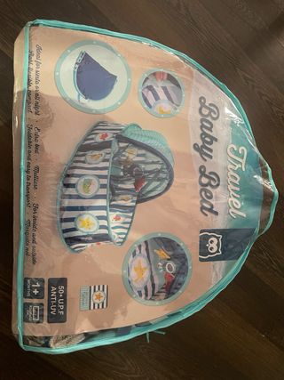 Cuna de viaje para bebé con mosquitera. Cuna playa