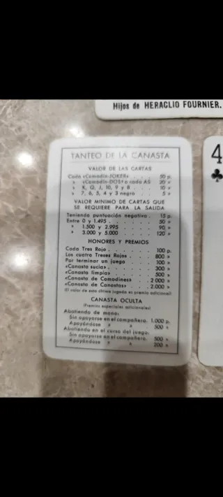 Baraja Fournier antigua 2 pesetas