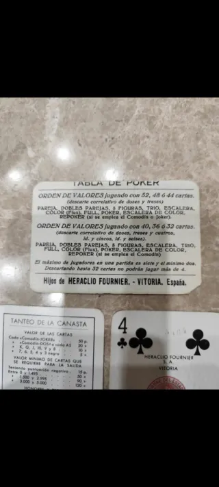 Baraja Fournier antigua 2 pesetas