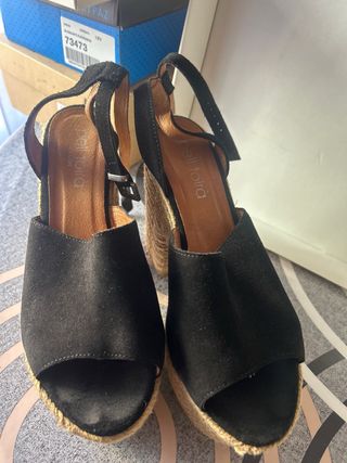 Pell Tolrà Sandalias Plataforma Negra Talla 38