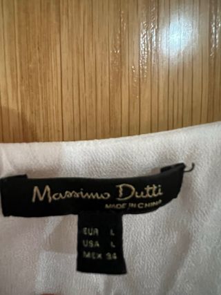 Blusa Massimo Dutti Blanca Talla L.