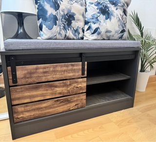 Banco zapatero industrial con almacenaje