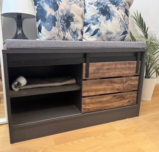 Banco zapatero industrial con almacenaje