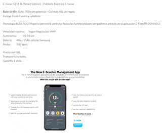 Patinete Eléctrico E-twow GT15 SE Smart Edition