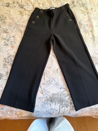 Pantalón vestir negro mango