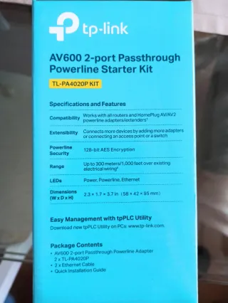 Kit PLC TP-Link AV600 TL-PA4020P