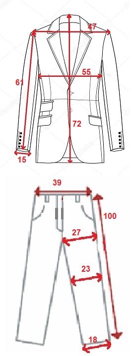 abito uomo verde e blu