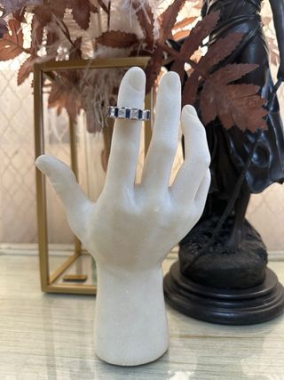 Anillo plata con zafiros y diamantes