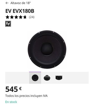 Altavoz Electro-Voice EVX180B 18''