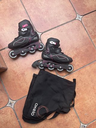 Patines en línea Oxelo negros para niña