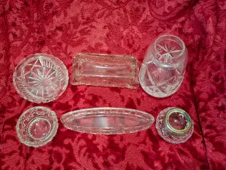 6 piezas cristal tallado