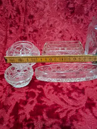 6 piezas cristal tallado