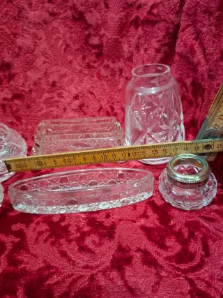 6 piezas cristal tallado