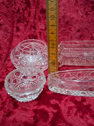 6 piezas cristal tallado