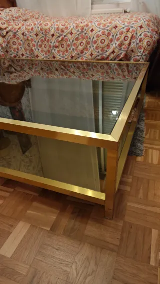 Chollo Mesa Centro Latón Vintage Cristal