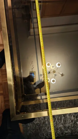 Chollo Mesa Centro Latón Vintage Cristal