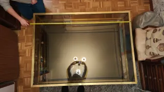 Chollo Mesa Centro Latón Vintage Cristal