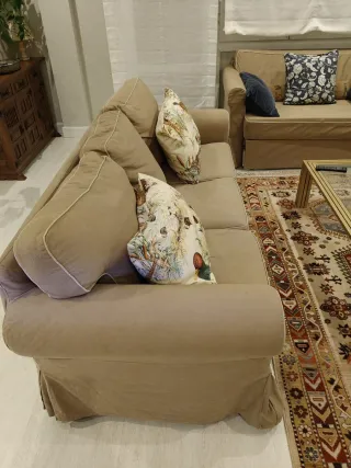Conjunto sofás Ikea Beige Tela