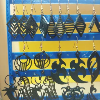 Pendientes 3D verde oliva y Dorado