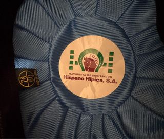 Lote hípica: chaleco, 2 cascos y fusta