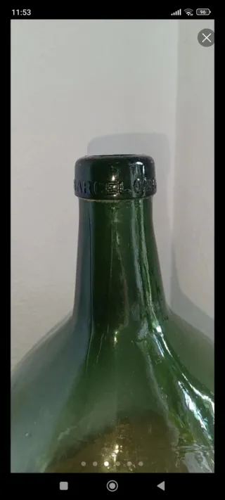 Damajuana garrafón vidrio verde grande