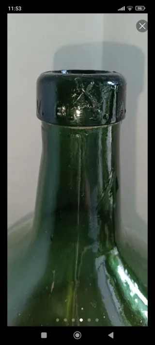 Damajuana garrafón vidrio verde grande