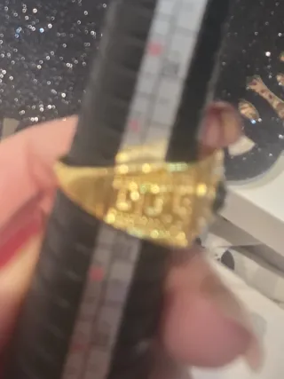 Anillo Hombre Talla 27 Oro y Verde