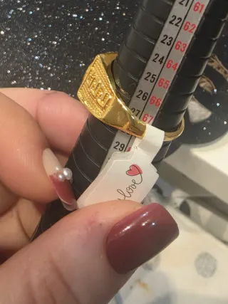 Anillo Hombre Talla 27 Oro y Verde