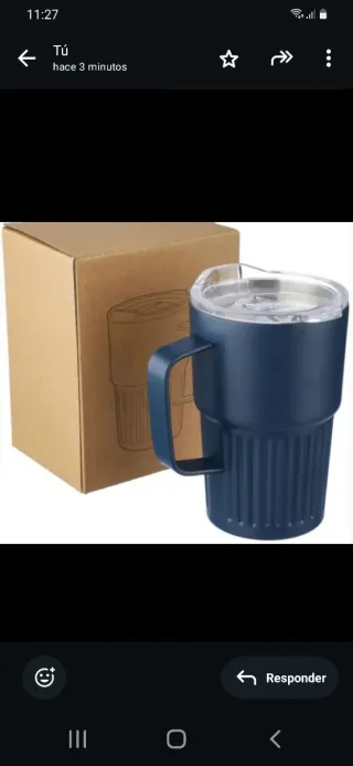 Taza Acero Inox 450ml Logo Empresas