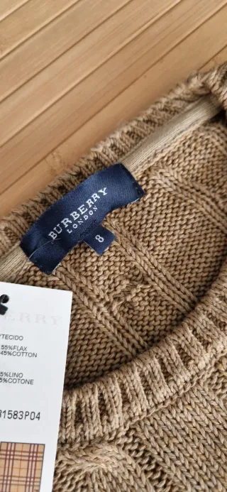 Jersey Burberry Algodón Lino Beige Talla 8