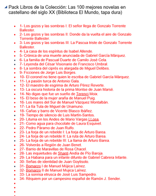 Pack de 25 Libros - Biblioteca El Mundo