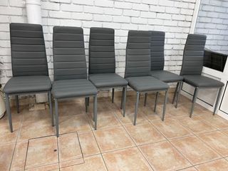 Pack 6 Sillas Grises Resistentes de comedor