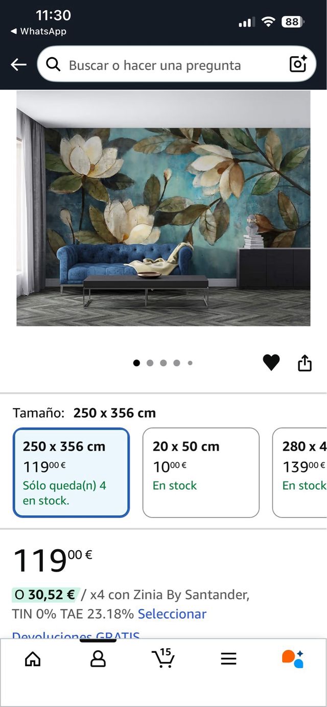 Foto mural flores magnolia 300 ancho x 250 de alto