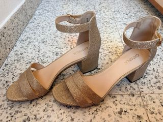 Sandalias doradas Catwalk con brillos