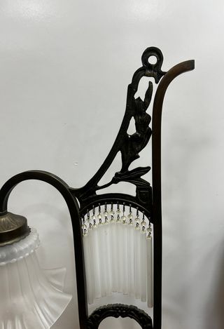 Lámpara Art Nouveau Metal y Cristal