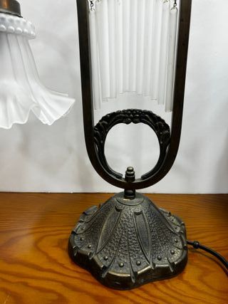 Lámpara Art Nouveau Metal y Cristal