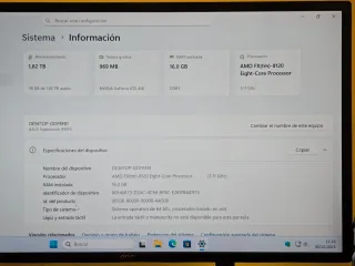 Torre PC Windows 11, 16GB RAM, 2TB HDD, AMD 8 Core