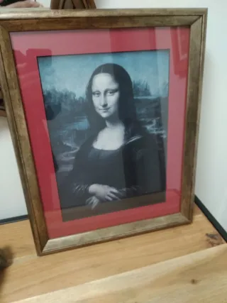 Lámina Mona Lisa Marco Dorado y Rojo