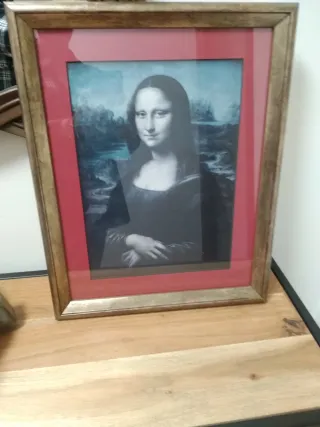 Lámina Mona Lisa Marco Dorado y Rojo
