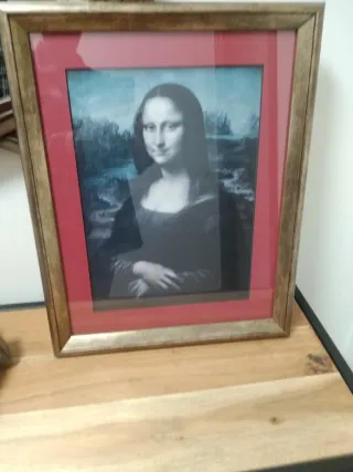 Lámina Mona Lisa Marco Dorado y Rojo