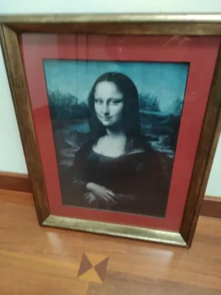 Lámina Mona Lisa Marco Dorado y Rojo