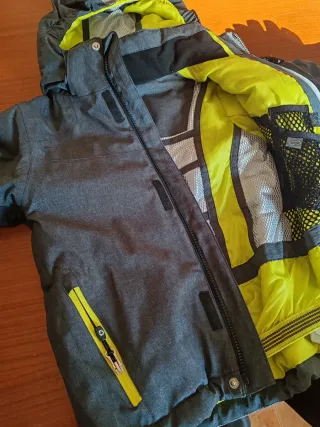 Chaqueta esquí niño T6 gris y amarillo marca Etire