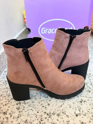 Botines rosas Graceland con cremallera