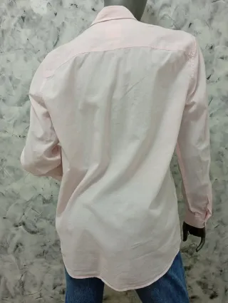 Camisa Rosa Manga Larga Talla M/38 Algodón