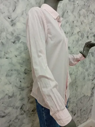 Camisa Rosa Manga Larga Talla M/38 Algodón
