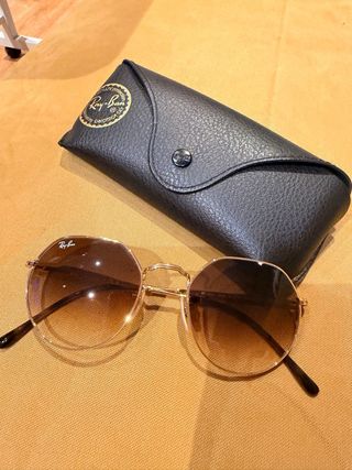 Gafas de Sol Ray-Ban Redondas Doradas Marrones