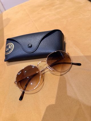 Gafas de Sol Ray-Ban Redondas Doradas Marrones