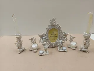 Set 4 Angioletti Portacandele e Cornice