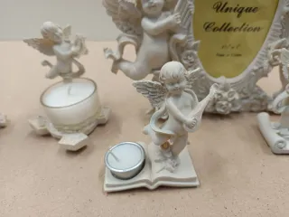 Set 4 Angioletti Portacandele e Cornice